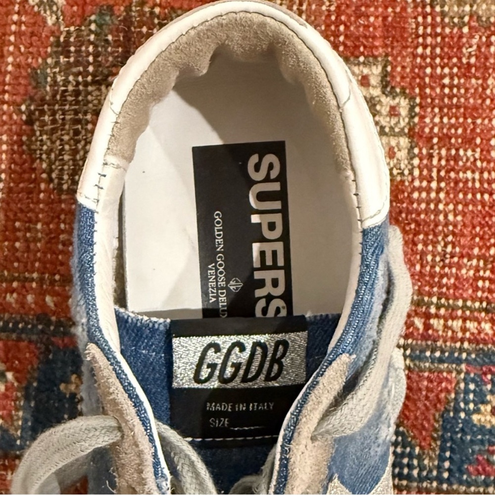 AUTHENTIC Golden Goose DENIM and White Sneakers - Picture 5 of 6